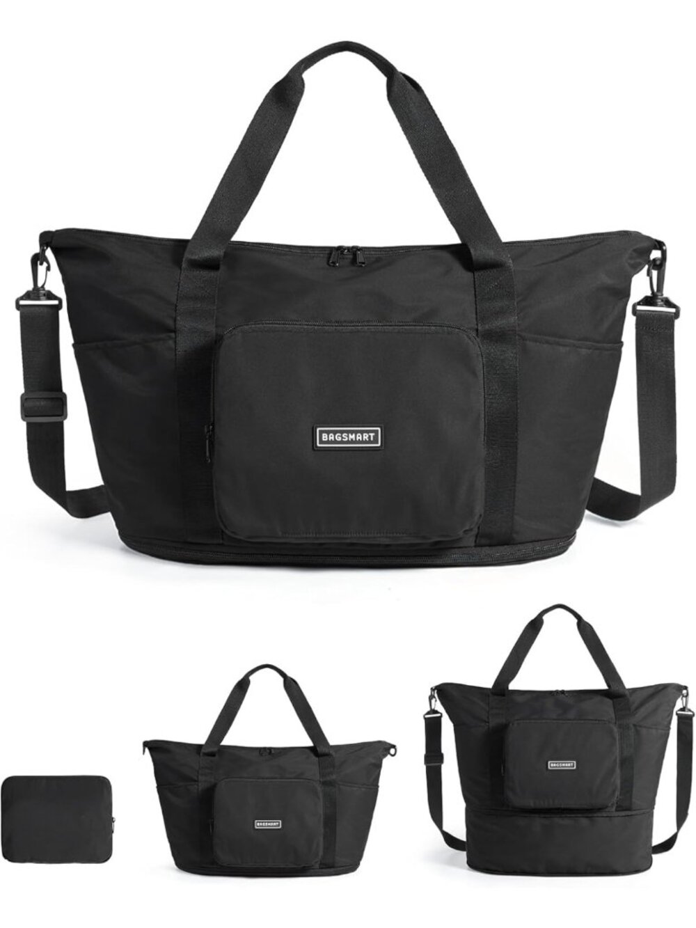 Expandable 37L Foldable Travel Bag - Lightweight, Versatile Personal Item Tote